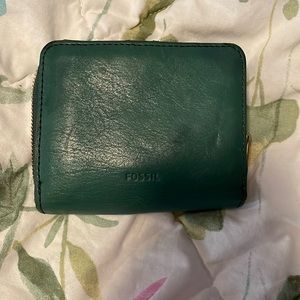 Teal Fossil wallet